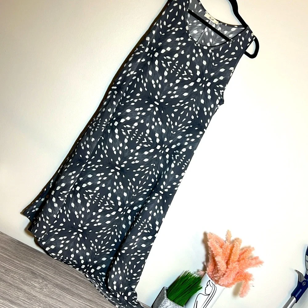 Jade By Jane Sleeveless Asymmetrical Abstract Dot Midi Dress XL